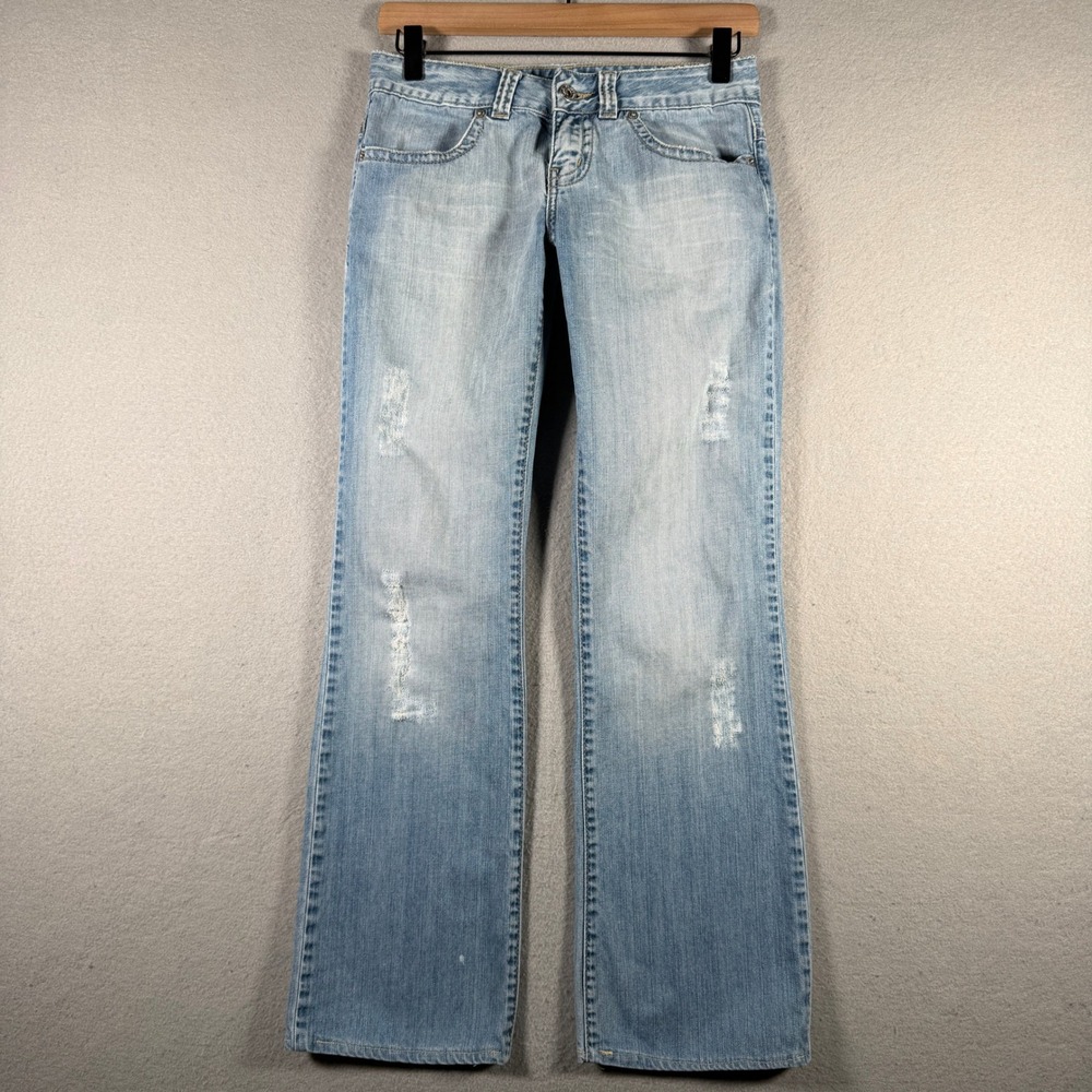 Vintage D&G Dolce & Gabbana Distressed Light Wash Straight Leg Jeans 27/33